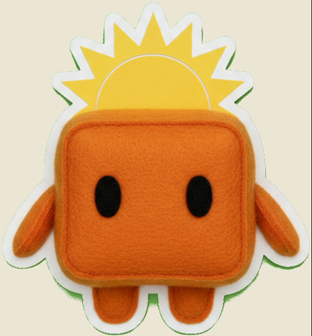 Il cubetto di feltro arancione
